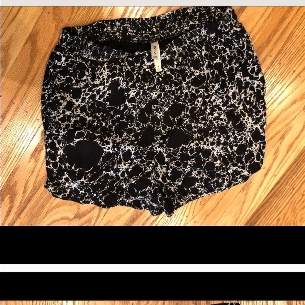 RVCA Marbled Black and Cream Shorts